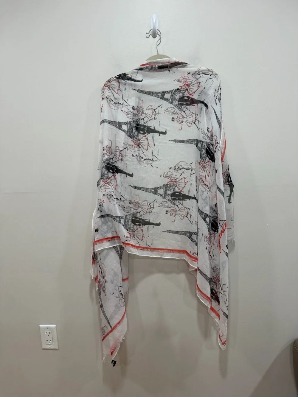 Karl Lagerfeld Paris Eiffel Tower Sketch Print Wrap Scarf Shawl 72x36